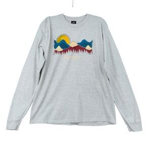 Prairie Mountain Yellowstone National Park Graphic Long Sleeve‎ T Shirt Size L